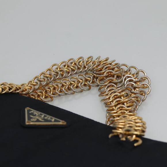 PRADA Hand Bag Nylon Navy Gold - Picture 8 of 12